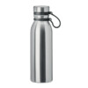 Doppelwandige Edelstahlflasche mit Silikongriff für einfachen Transport. BPA-frei. Anti-Leck. Fassungsvermögen: 600 ml. Anti-Leck.-Silber matt-8719941049468
