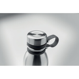 Doppelwandige Edelstahlflasche mit Silikongriff für einfachen Transport. BPA-frei. Anti-Leck. Fassungsvermögen: 600 ml. Anti-Leck.-Silber matt-8719941049468-3