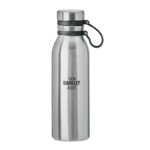 Doppelwandige Edelstahlflasche mit Silikongriff für einfachen Transport. BPA-frei. Anti-Leck. Fassungsvermögen: 600 ml. Anti-Leck.-Silber matt-8719941049468-5