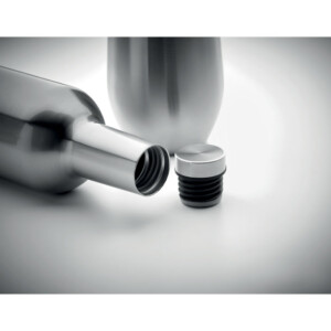 Set bestehend aus einer 750 ml doppelwandigen Edelstahlflasche und 2 x 350 ml doppelwandigen Edelstahlbechern. Anti-Leck.-Silber matt-8719941050020-6