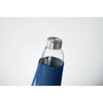 Glasflasche mit Neoprenbeutel in Denim-Optik. Fassungsvermögen: 500 ml. Nicht geeignet für kohlensäurehaltige Getränke. Anti-Leck.-Blau-8719941052192-6