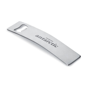 Eleganter Flaschenöffner mit geschwungener Linie aus widerstandsfähigem Edelstahl.-Silber matt-8719941005877-5