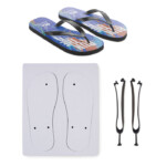 Sublimations-Flip-Flops mit PVC-Riemen. Gummisohle und Polyestergewebe oben. L-Größen 42-44. Der Artikel kann nur in gedruckter Form bestellt werden.-Schwarz-8719941050952