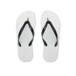 Sublimations-Flip-Flops mit PVC-Riemen. Gummisohle und Polyestergewebe oben. L-Größen 42-44. Der Artikel kann nur in gedruckter Form bestellt werden.-Schwarz-8719941050952-3