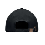 6-Panel-Baseballcap aus dicker gebürsteter Baumwolle mit Metallschnallenverschluss. Größe 7 1/4.-Schwarz-8719941041387-1