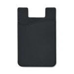 Kartenhalter aus Silikon mit Klebeband zur Befestigung auf der Rückseite des Smartphones.-Schwarz-8719941024854