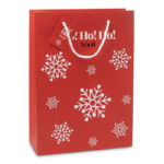 Elegante Geschenktüte aus Papier mit Schneeflockenmuster. Kleine Nachrichtenkarte enthalten. Großes Modell.-Rot-8719941012714-5