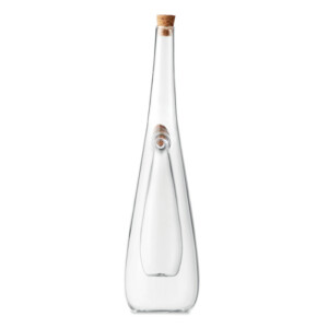 Öl- und Essigflasche aus Borosilikatglas mit Korkverschluss. Äußeres Fassungsvermögen: 300 ml. Innenkapazität: 80ml. Öl und Essig nicht enthalten.-Transparent-8719941055360-1