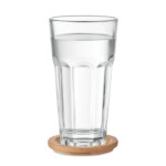 Wiederverwendbarer Glasbecher mit Bambusdeckel