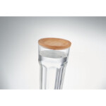 Wiederverwendbarer Glasbecher mit Bambusdeckel