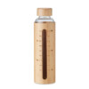 Flasche aus Borosilikatglas mit Bambusdeckel und Abschlussdetail. Fassungsvermögen: 600 ml.-Holz-8719941055032