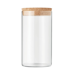 Vorratsdose aus Borosilikatglas mit Korkdeckel. Fassungsvermögen: 600 ml.-Transparent-8719941053496-1