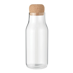 Flasche aus Borosilikatglas mit Korkdeckel. Fassungsvermögen: 600 ml.-Transparent-8719941053939