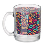 Glänzender Glasbecher mit einem Fassungsvermögen von 300 ml mit spezieller Beschichtung für Sublimation.-Transparent-8719941048188-5
