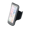 Verstellbares Neoprenarmband mit transparenter Vorderseite mit reflektierenden Details. Geeignet für Telefone mit Bildschirmen bis zu 6