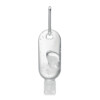 Handreinigungsgel in wiederbefüllbarer PET-Flasche mit Flip-Cap und Karabiner. Fassungsvermögen 30ml-Transparent-8719941050389