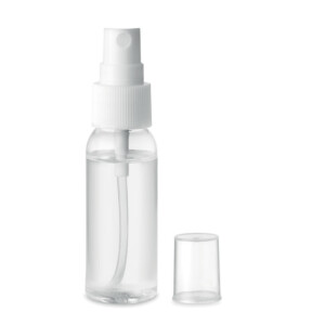 Handreinigungsspray in wiederbefüllbarer PET-Flasche. Fassungsvermögen 30ml. Formulierung mit 70 % Alkohol. In Europa hergestellt. Dieses Produkt ist als Kosmetik kategorisiert.-Transparent-8719941051935