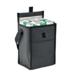 600D RPET isolierte Lunchtasche mit Vordertasche. 3L Fassungsvermögen. Isoliermaterial: 2 mm PE-Schaum mit Alufolie.-Schwarz-8719941056459-2