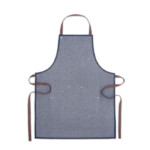 Verstellbare Küchenschürze mit 3 Vordertaschen aus 240 gr/m² Denim mit Baumwollbändern. Präsentiert in einer individuellen Box.-Blau-8719941053793-3