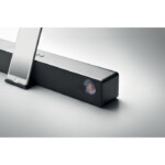 ABS Wireless 5.0 Soundbar-Lautsprecher mit wechselndem Stimmungslicht und Telefonhalterung. Inklusive 2000 mAh Li-ION-Akku. Ausgangsdaten: 5W. Hörzeit: ca. 4 Stunden.-Schwarz-8719941054691-6