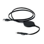 Kabelloses Ladegerät aus ABS mit integriertem 3-in-1-Kabel. Ausgang: DC 5V / 1.0.A. Kompatible neueste Androids