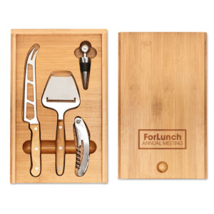 Flaschenöffner und Tropfstopper. Präsentiert in einer Bambusbox.-Holz-8719941006676-1