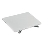 faltbarer und kompakter Aluminium-Laptopständer mit rutschfesten Silikonpolstern. (geeignet für Computer 17' oder kleiner)-Silber matt-8719941054400