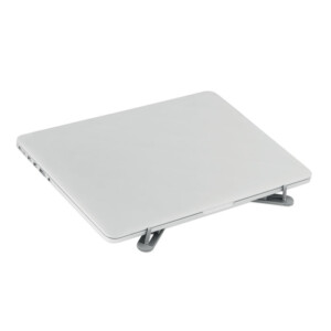faltbarer und kompakter Aluminium-Laptopständer mit rutschfesten Silikonpolstern. (geeignet für Computer 17' oder kleiner)-Silber matt-8719941054400