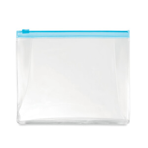 PVC-Kosmetiktasche mit Reißverschluss.-Klares Blau-8719941041219