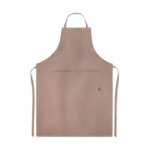 Verstellbare Küchenschürze mit 2 Fronttaschen aus 100 % Hanfstoff. 200 g/m².-Braun-8719941051201