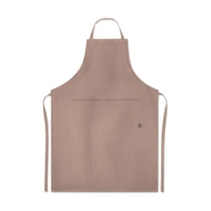 Verstellbare Küchenschürze mit 2 Fronttaschen aus 100 % Hanfstoff. 200 g/m².-Braun-8719941051201
