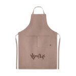 Verstellbare Küchenschürze mit 2 Fronttaschen aus 100 % Hanfstoff. 200 g/m².-Braun-8719941051201-5