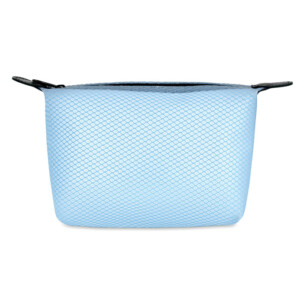 Kulturtasche aus transparentem EVA-Mesh mit schwarzem Reißverschluss.-Klares Blau-8719941046146
