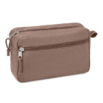 Kosmetiktasche mit doppeltem Reißverschluss. 100 % Hanfgewebe. 200 g/m².-Braun-8719941051263