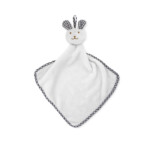 Plüsch-Babyhandtuch aus Velours-Polyester mit Hase oben drauf. 180gr/m².-Weiß-8719941044746