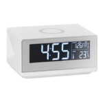 Wetterstation mit kabellosem Ladegerät. Touch-Sensor-Wecker und Nachtlicht. 2-poliger AC-DC-Adapter im Lieferumfang enthalten (außer UK). Ausgang: DC5V/1.0A. Kompatibel mit den neuesten Androids