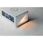 Wetterstation mit kabellosem Ladegerät. Touch-Sensor-Wecker und Nachtlicht. 2-poliger AC-DC-Adapter im Lieferumfang enthalten (außer UK). Ausgang: DC5V/1.0A. Kompatibel mit den neuesten Androids