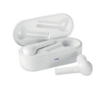 Set mit 2 kabellosen True Wireless Stereo (TWS) 5.0-Ohrhörern mit integriertem 35-mAh-Akku. Spielzeit ca. 2 Stunden. Micro USB Ladekabel und eine 300 mAh Ladestation.-Weiß-8719941046535