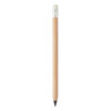 Langlebiger tintenloser Bleistift aus Bambus mit Bambuskörper und Radiergummi oben mit Papierkappe. Der Stift schreibt mit der Spitze aus einer Metalllegierung.-Holz-8719941056800