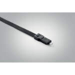 Polyester-Lanyard mit Ladekabel mit USB-A auf Micro-B (2 in 1 Pin) und Typ C. Inklusive Schutzhülle mit Schlüssel- oder Ausweishalter.-Schwarz-8719941047594-6