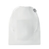 Einkaufstasche aus RPET-Netz mit Fronttasche und weißem PP-Kordelzug oben.-Weiß-8719941047440