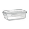 Lunchbox aus Borosilikatglas mit Verschlussdeckel aus PP. Geeignet für Mikrowellen. Fassungsvermögen 900ml.-Transparent-8719941049109