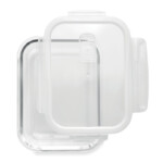 Lunchbox aus Borosilikatglas mit Verschlussdeckel aus PP. Geeignet für Mikrowellen. Fassungsvermögen 900ml.-Transparent-8719941049109-3