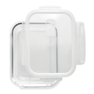 Lunchbox aus Borosilikatglas mit Verschlussdeckel aus PP. Geeignet für Mikrowellen. Fassungsvermögen 900ml.-Transparent-8719941049109-3