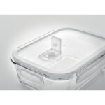 Lunchbox aus Borosilikatglas mit Verschlussdeckel aus PP. Geeignet für Mikrowellen. Fassungsvermögen 900ml.-Transparent-8719941049109-6