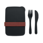 Lunchbox mit 1 Fach aus PP inklusive Besteck.-Schwarz-8719941053380-2