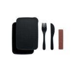 Lunchbox mit 1 Fach aus PP inklusive Besteck.-Schwarz-8719941053380-3