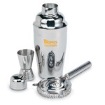 Messbecher aus Metall und kleinem Sieb.-glänzendes Silber-8719941005266-2