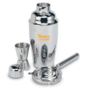 Messbecher aus Metall und kleinem Sieb.-glänzendes Silber-8719941005266-2