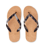 Flip Flops mit Korksohle und EVA-Untersohle und PVC-Riemen. Größe M entspricht 36-39.-Schwarz-8719941055506-2